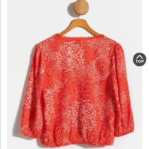 Blue Rain Coral Paisley Top - Picture 3 of 8